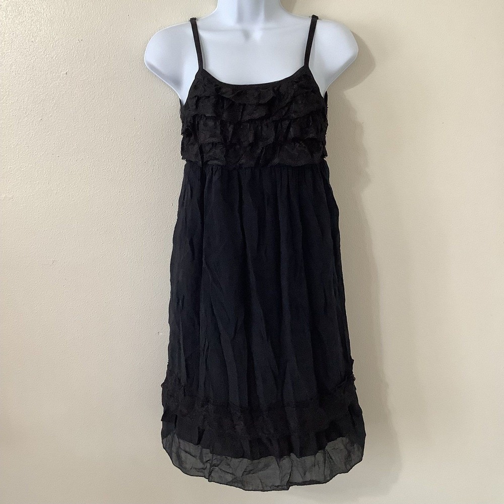 Black Ruffle Babydoll Dress Large Whimsigoth Witchy Dark Feminine Romantic